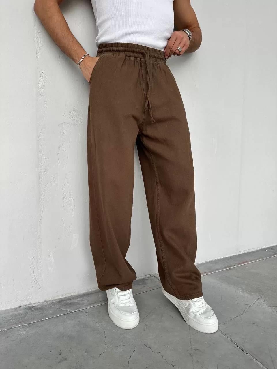Kahve Gabardin Baggy Pantolon