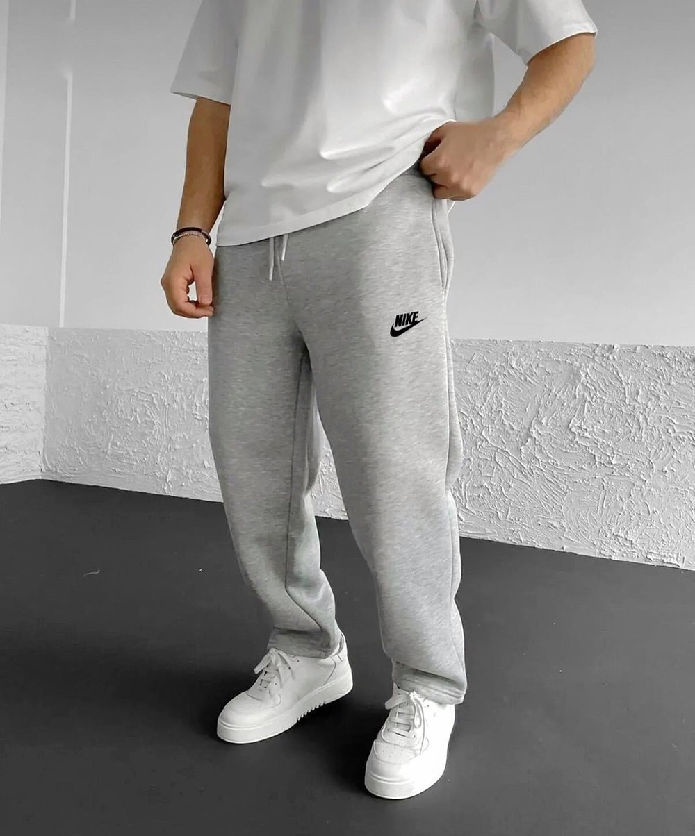Şardonlu Gri Baggy Yazı Nike Eşofman