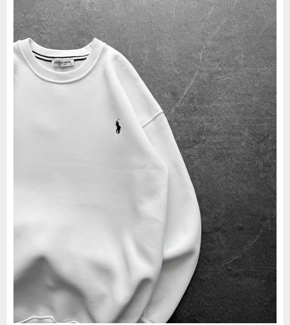 BEYAZ BASİC POLO SWEAT