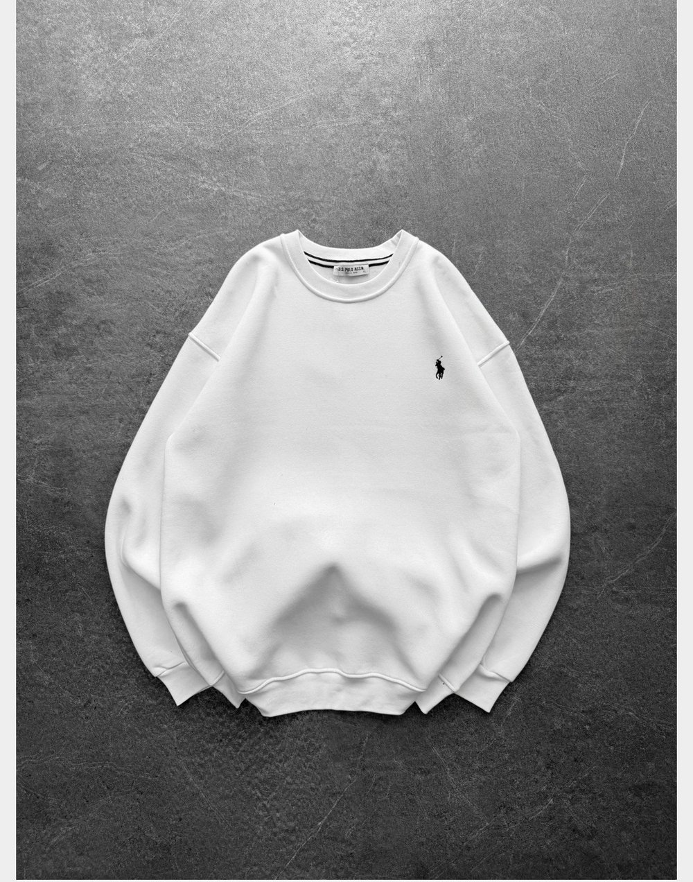 BEYAZ BASİC POLO SWEAT