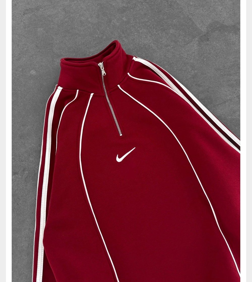 BORDO ŞERİTLİ YARIM FERMUAR NİKE SWEAT