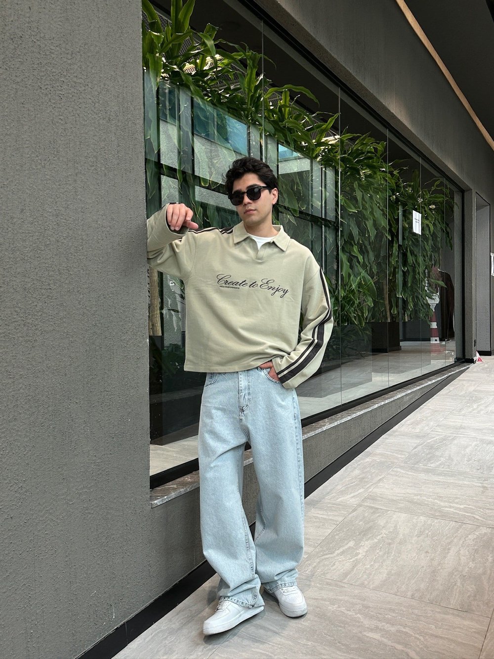 BUZ MAVİ SKATER BAGGY PANTOLON