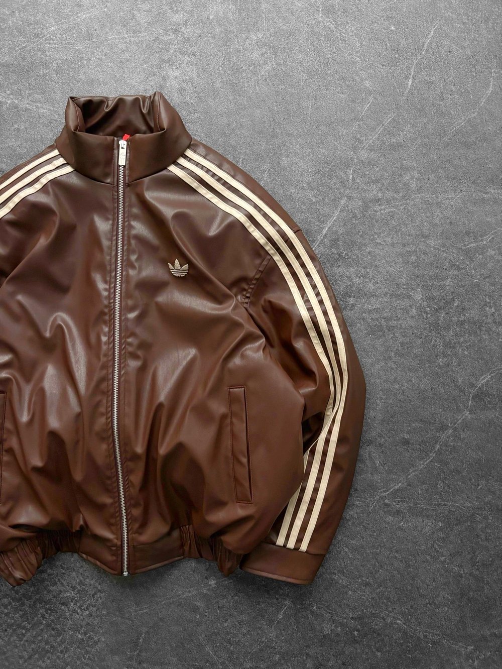 Kahve Adidas Deri Ceket