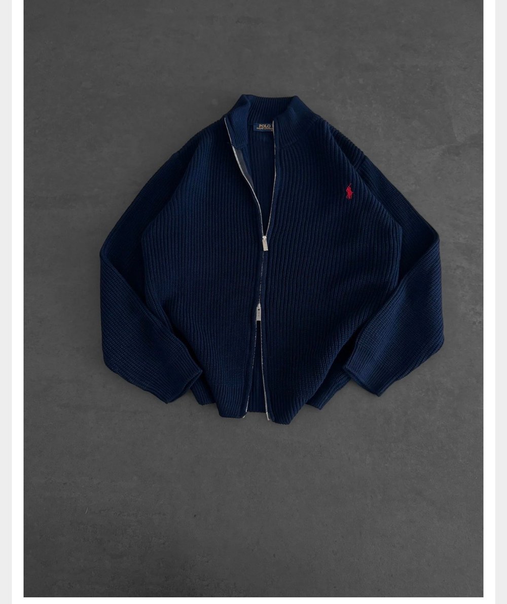 LACİVERT POLO TRİKO HIRKA