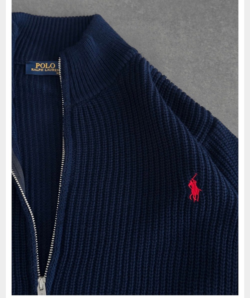 LACİVERT POLO TRİKO HIRKA