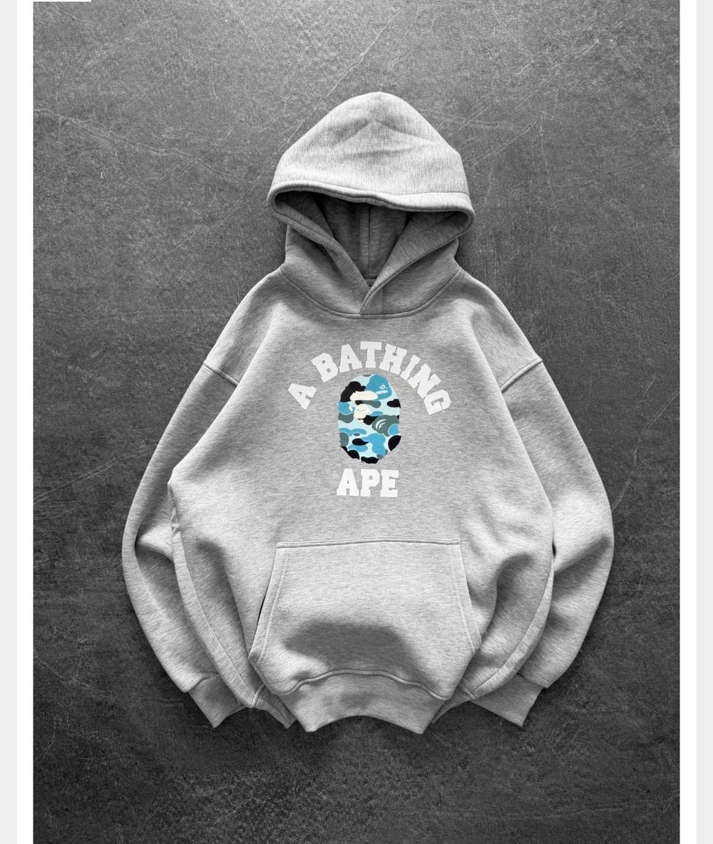 MAVİ BASKI GRİ BAPE SWEAT