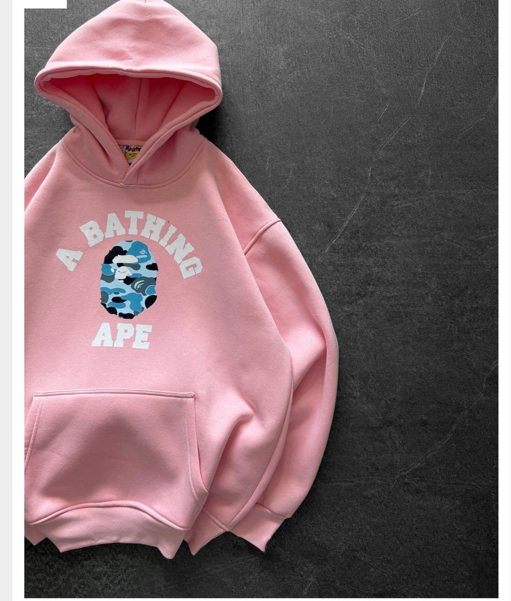 MAVİ BASKI PEMBE BAPE SWEAT