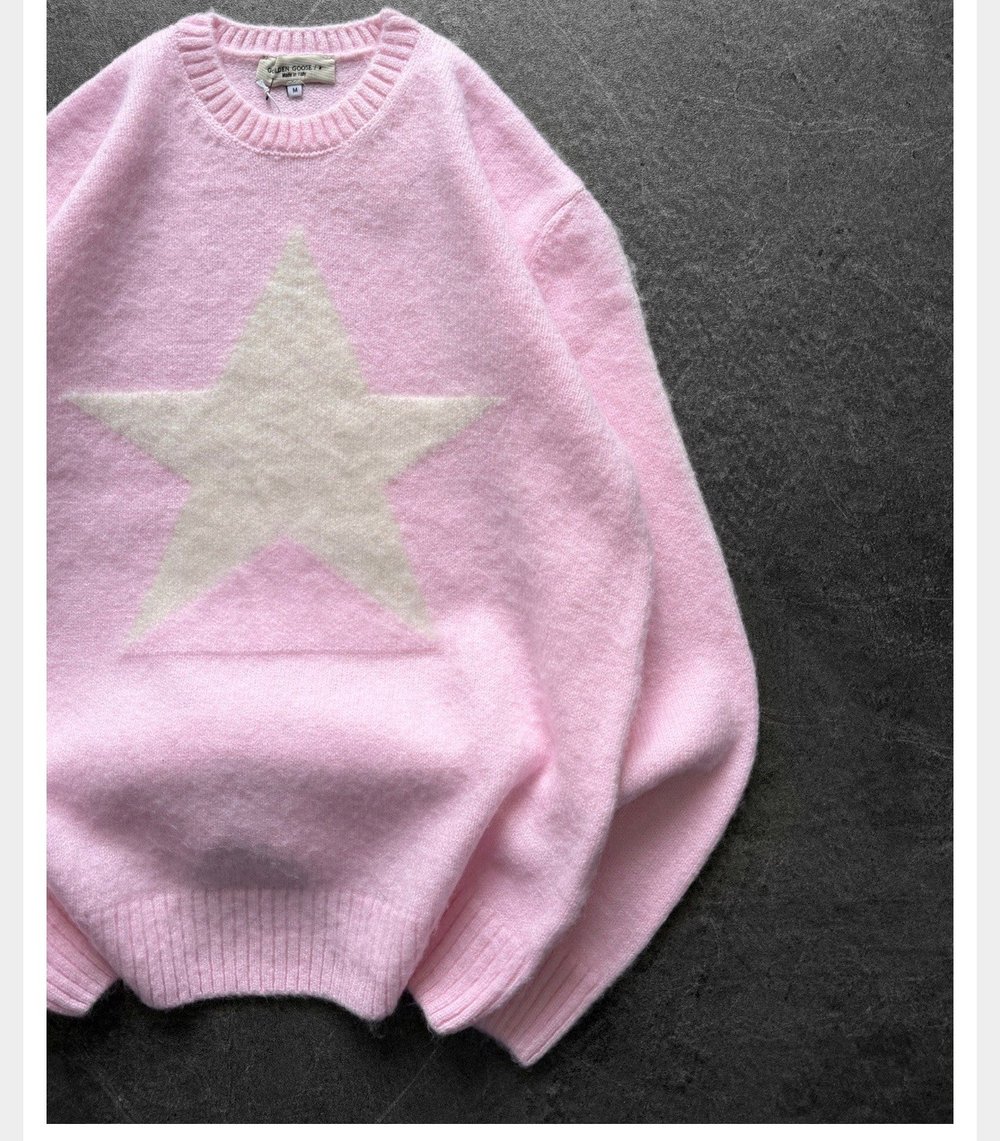 PEMBE GOOSE SAKALLI TRİKO KAZAK
