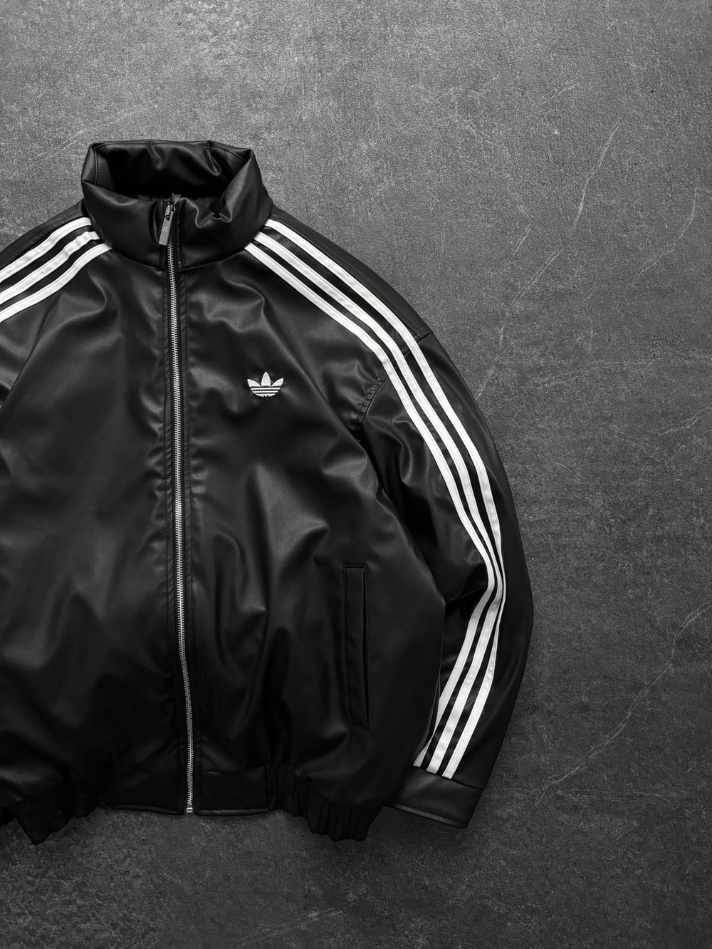 Siyah Adidas Deri Ceket