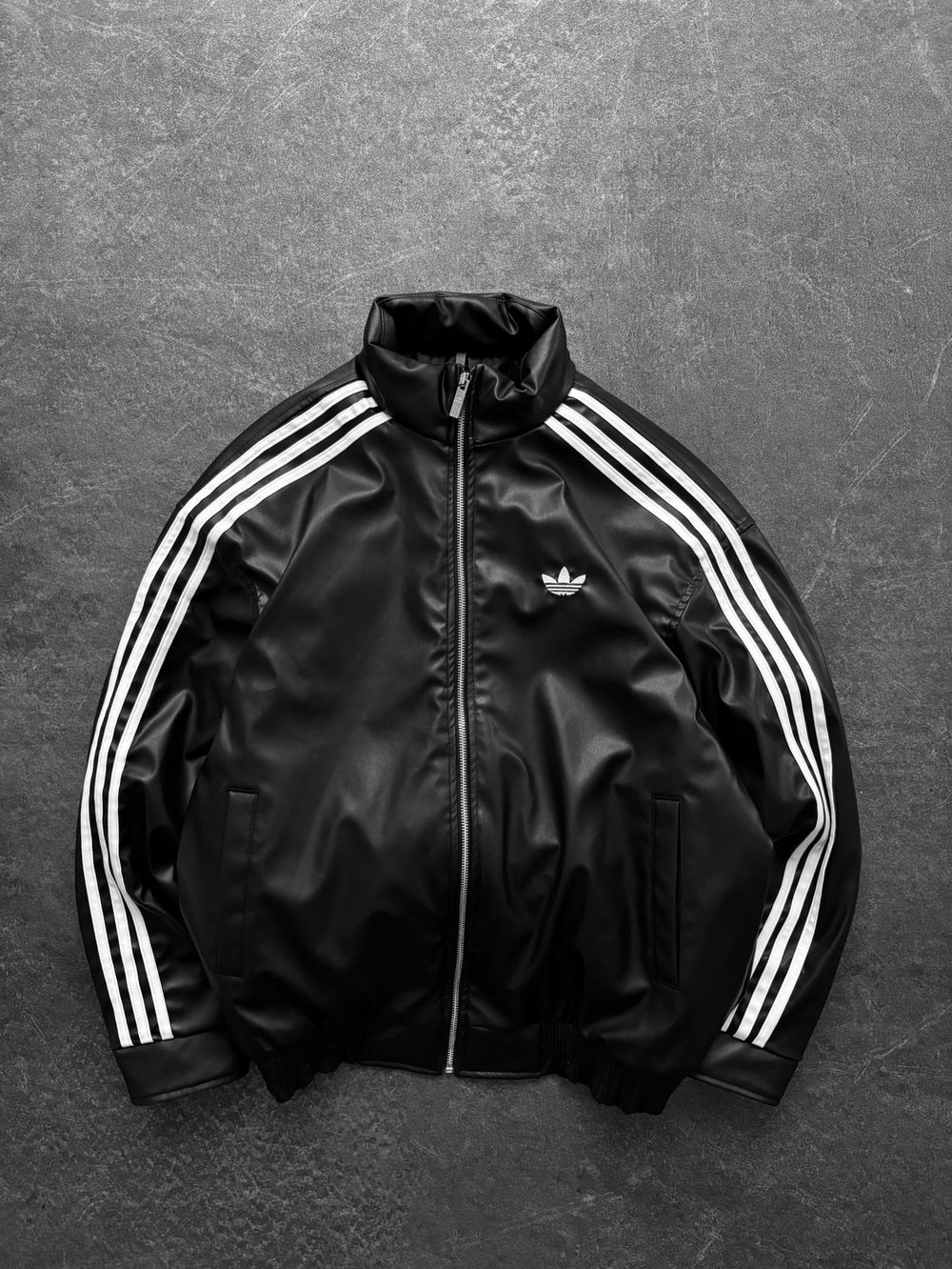 Siyah Adidas Deri Ceket