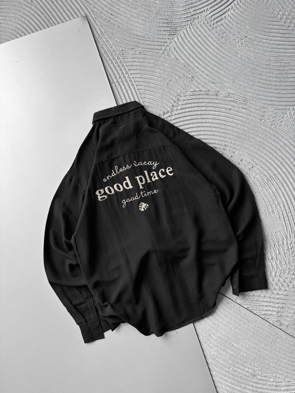 SİYAH GOOD PLACE OVERSİZE GÖMLEK