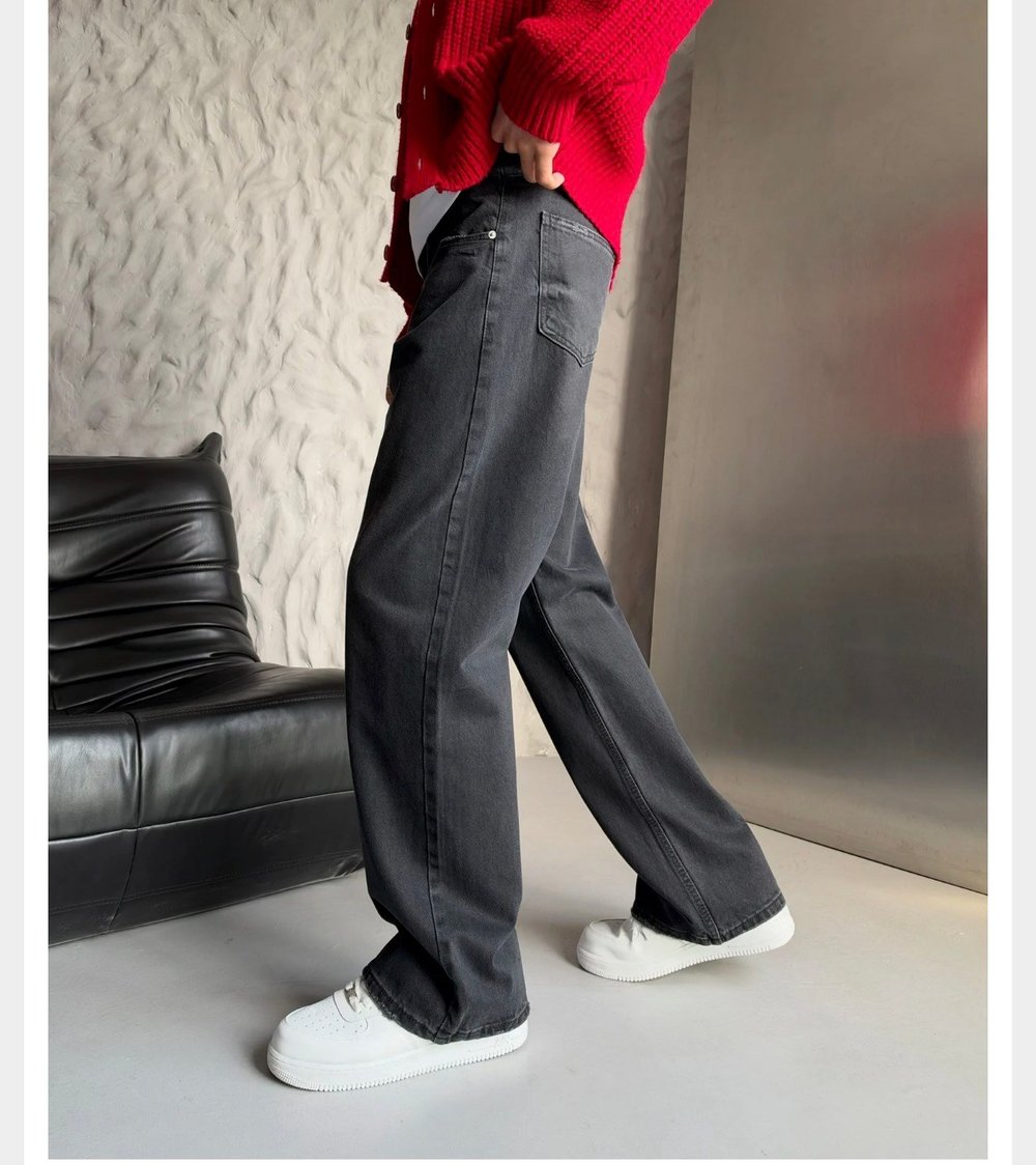 SİYAH YIKAMA LOOSE-FİT PANTOLON
