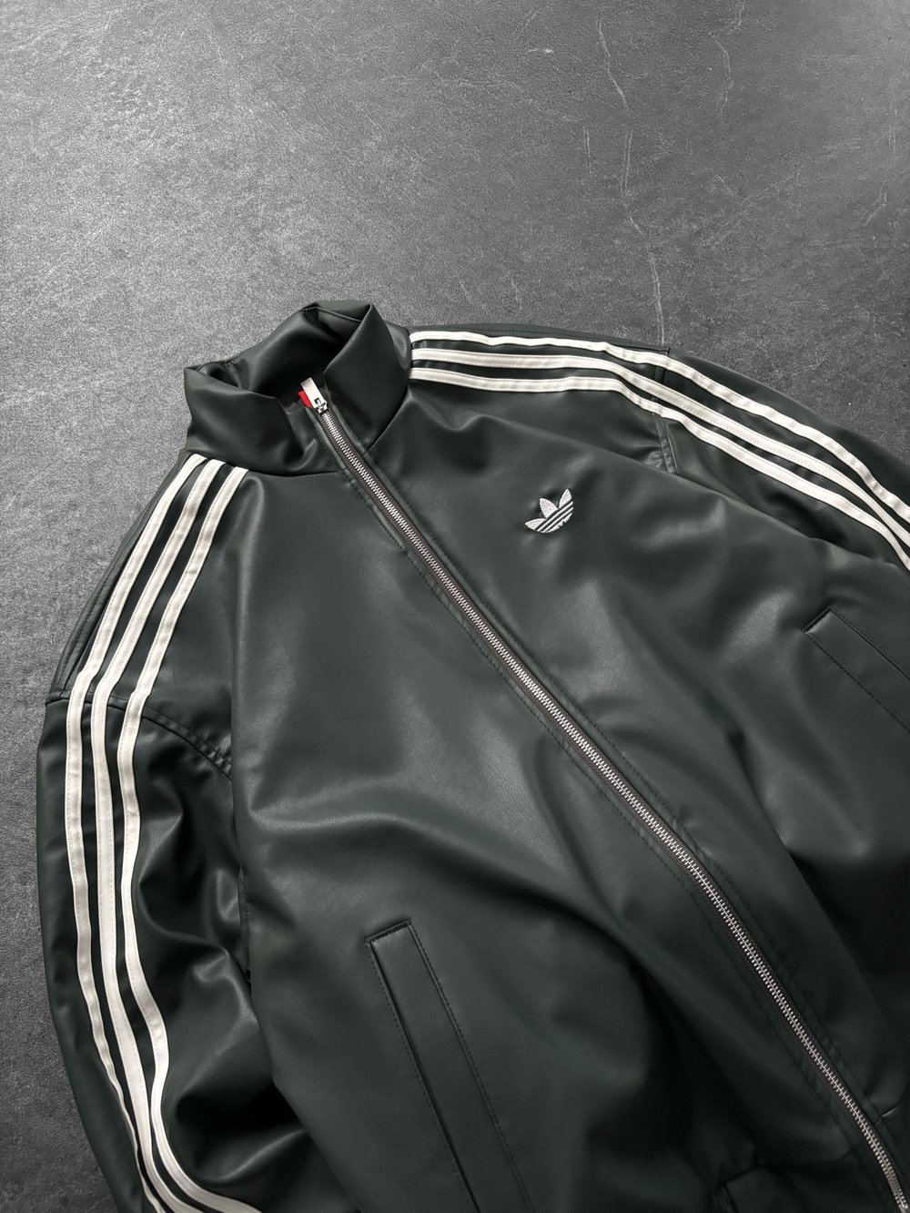 Yeşil Adidas Deri Ceket