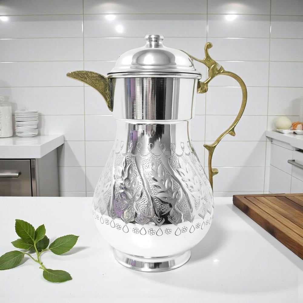 Bakır El Dövme Büyük Kapaklı Sürahi