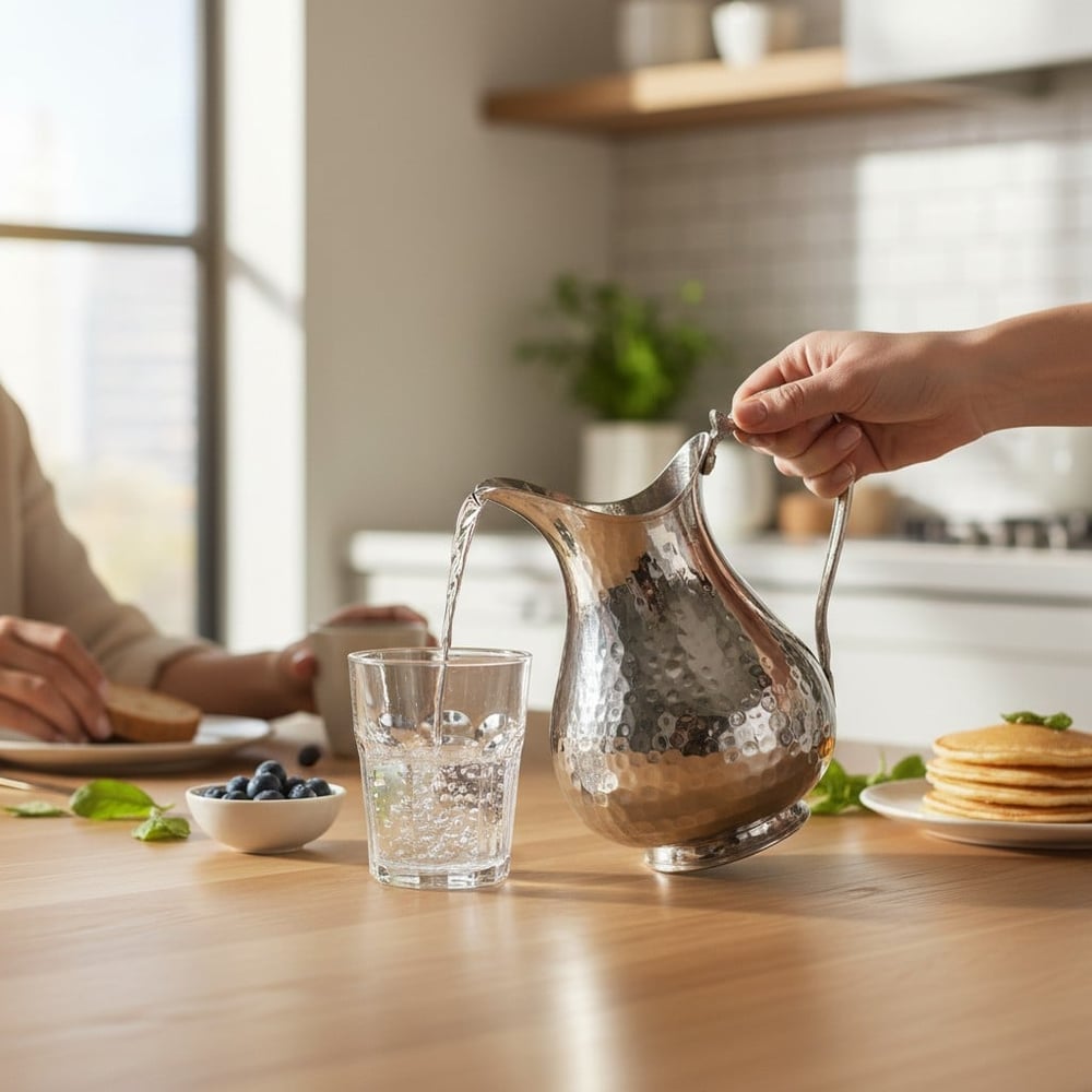Bakır El Dövme Küçük Ördek Sürahi