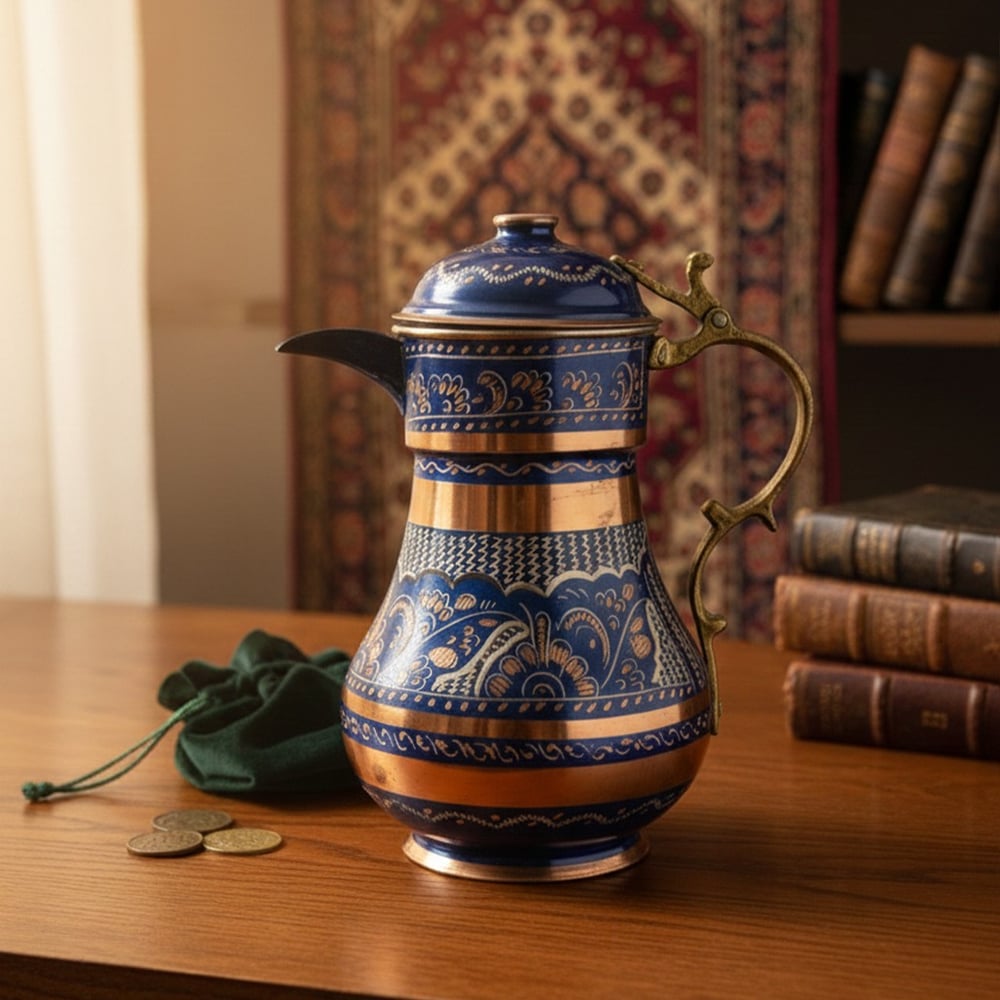 Bakır Mine İşleme Kapaklı Büyük Sürahi