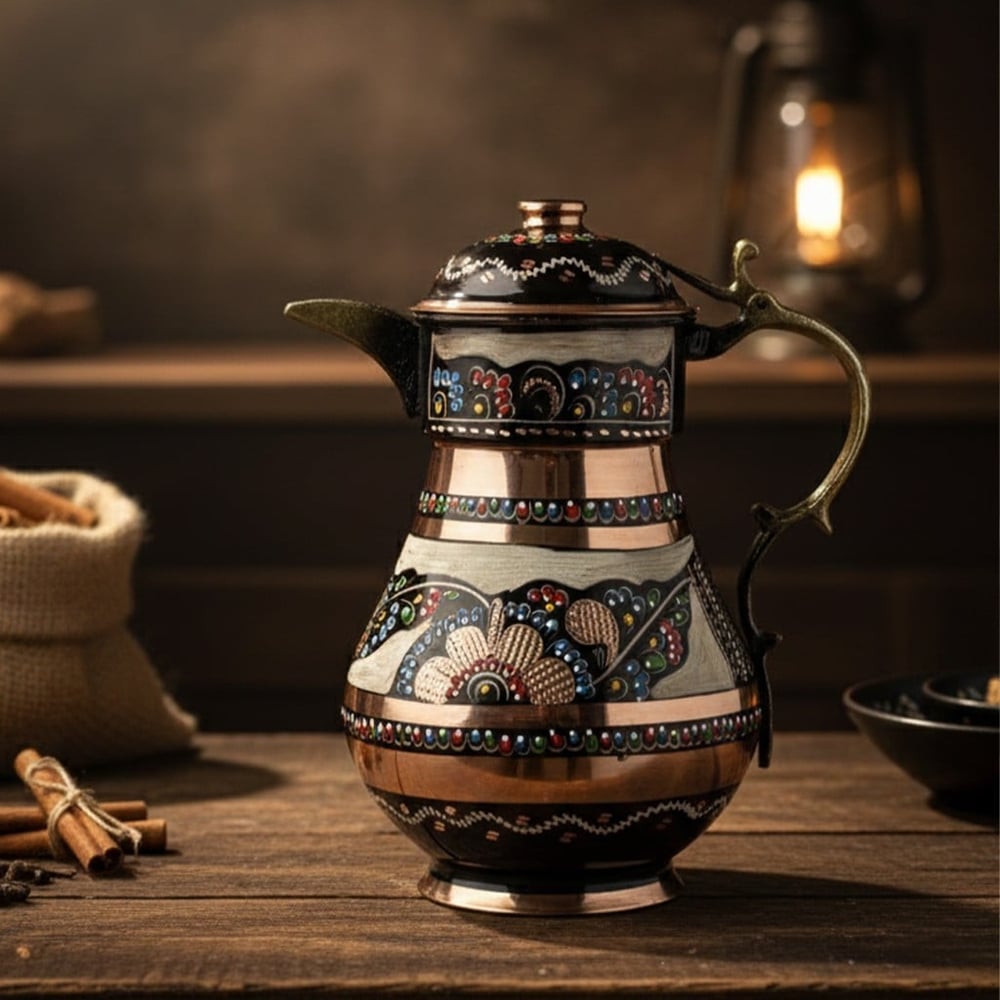 Bakır Mine İşleme Kapaklı Büyük Sürahi