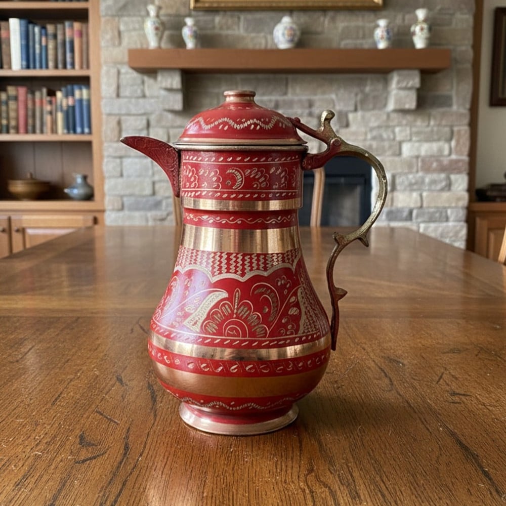 Bakır Mine İşleme Kapaklı Büyük Sürahi