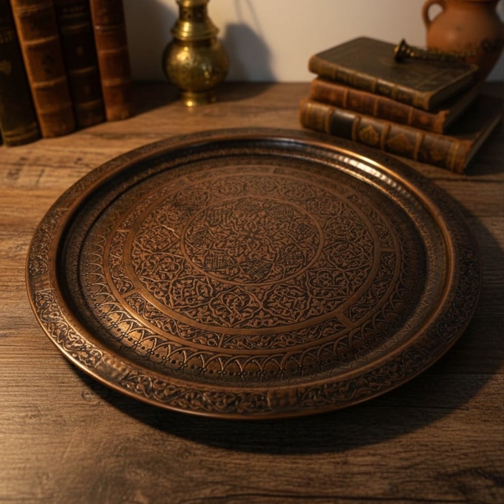 Bakır Nakışlı Tepsi