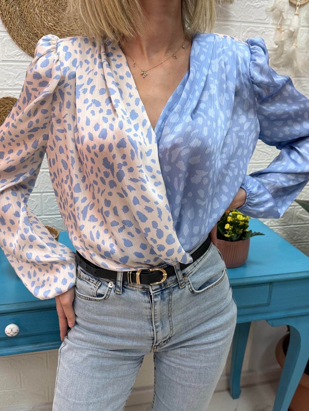 Kruvaze Desenli Bodysuit - BEBEMAVİ EKRU