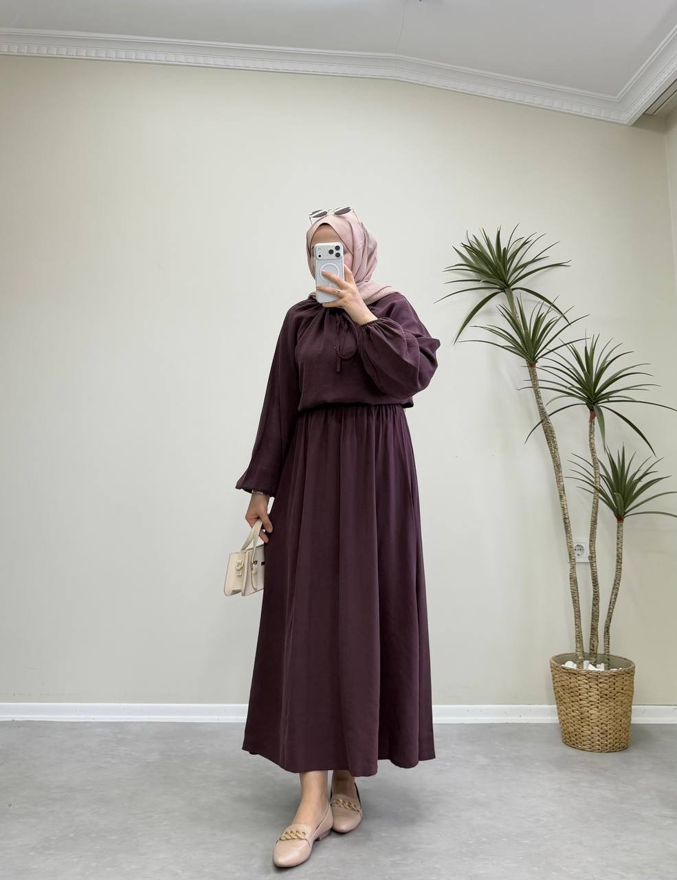 3025 - Tencel Etek Takım - Bordo
