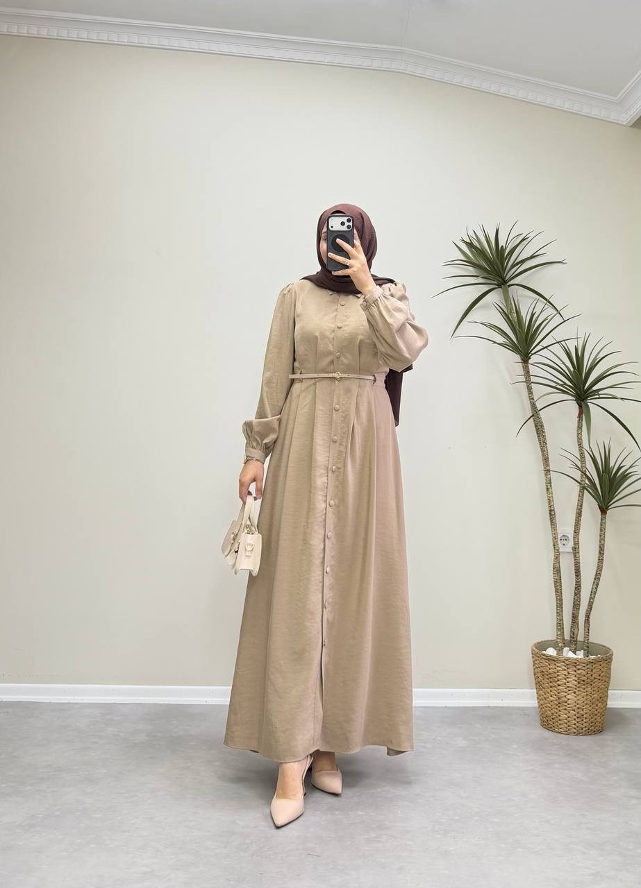 3056 - Merli Elbise - Camel 