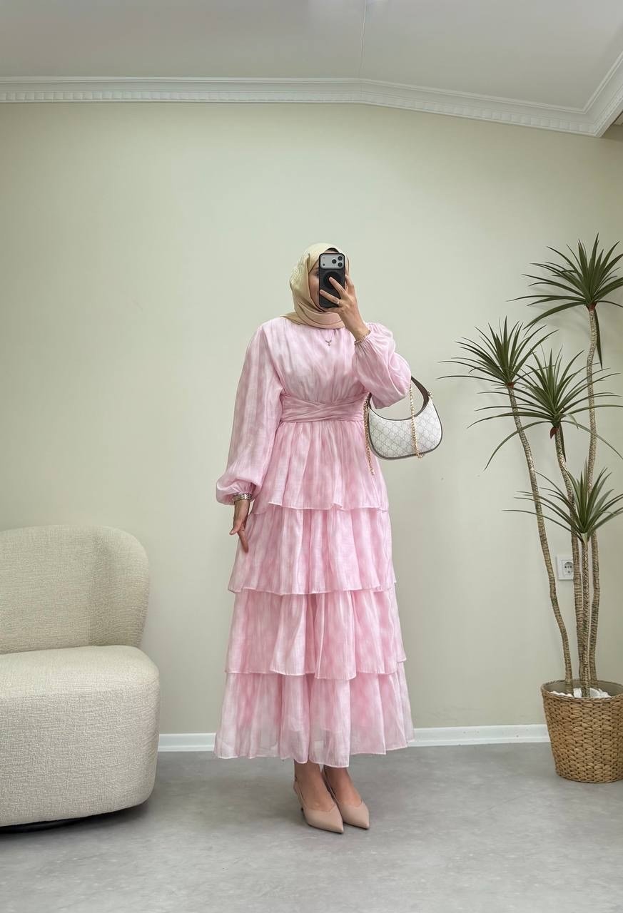 3728 - Solina Elbise - Pembe