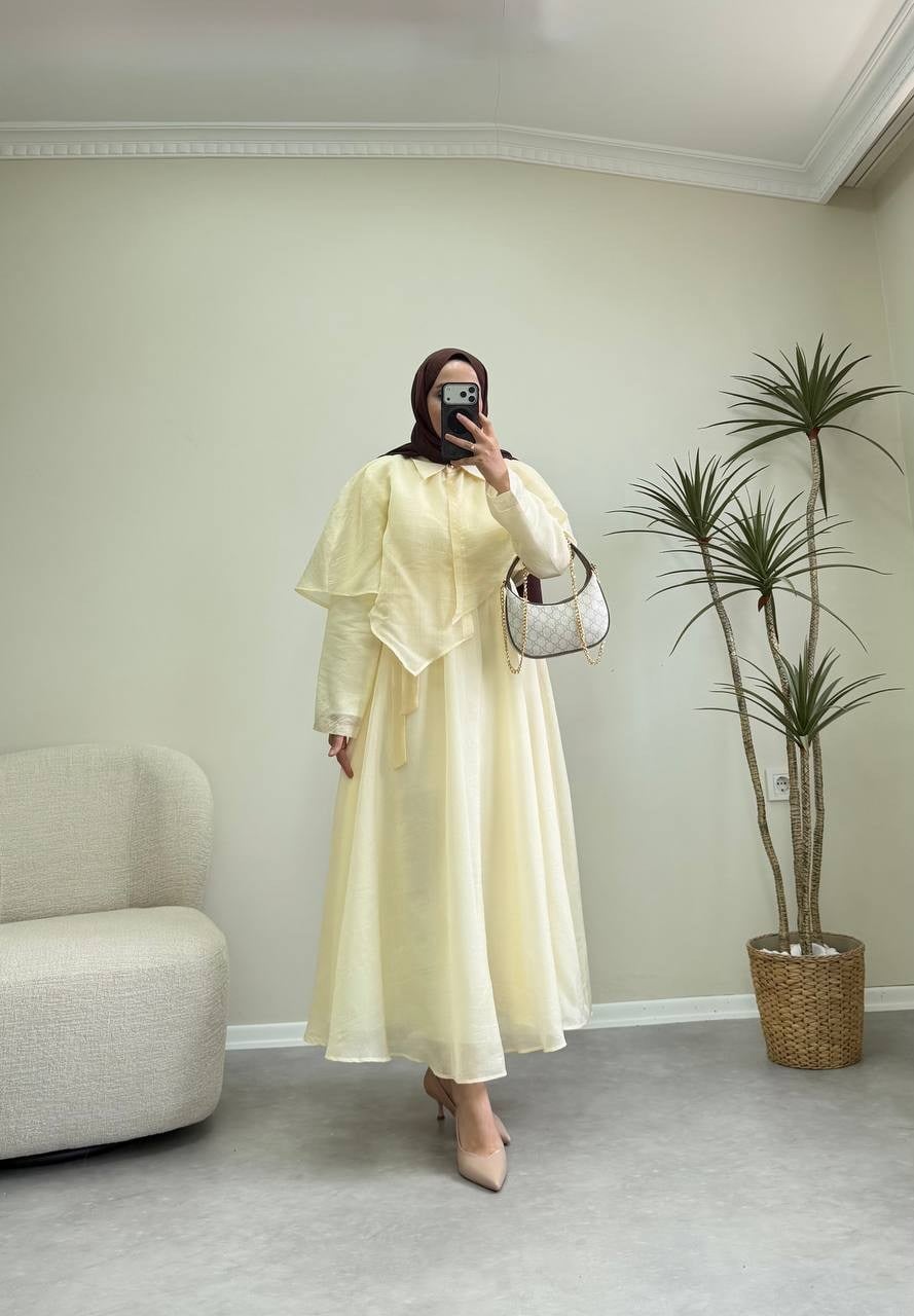 3742 - Amora Elbise - Sarı