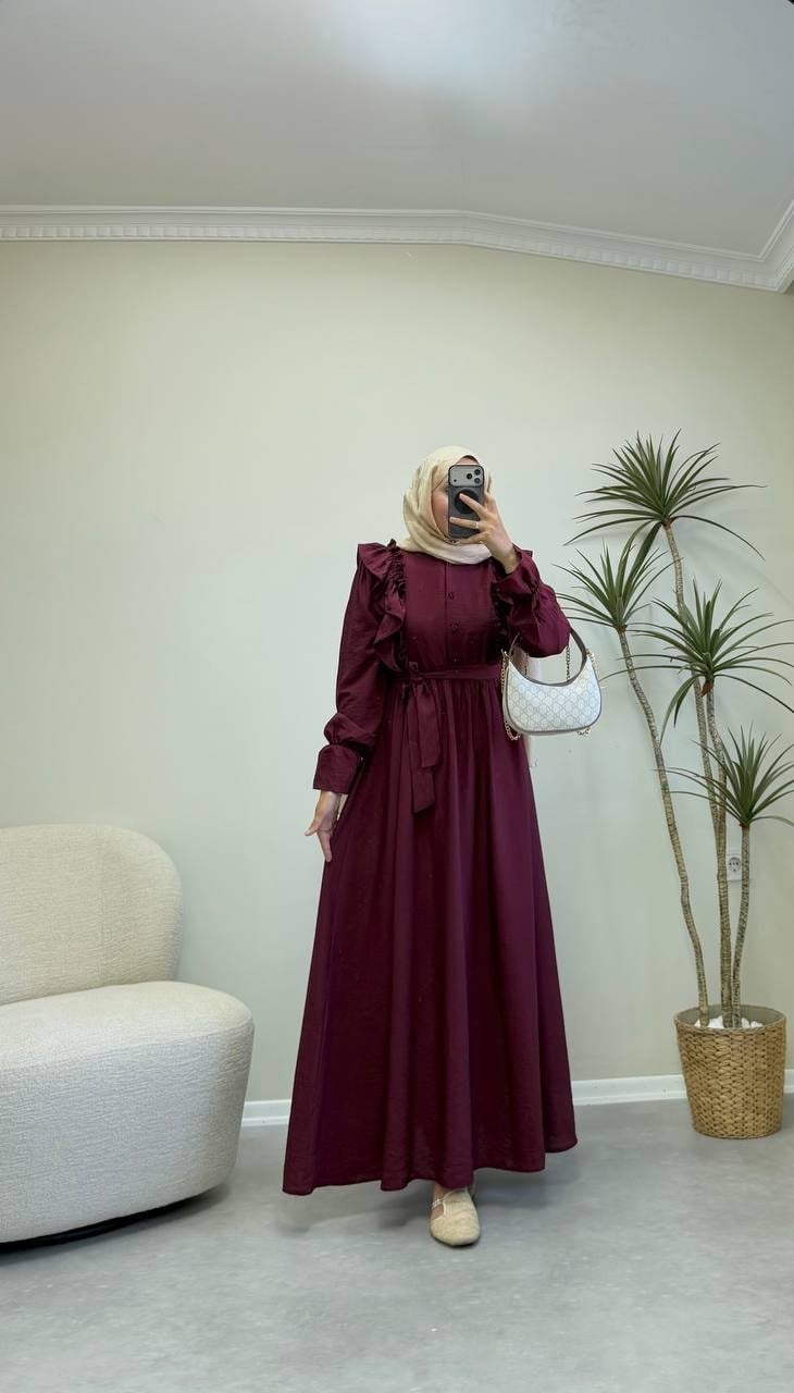 4091 - Merli Elbise - Bordo