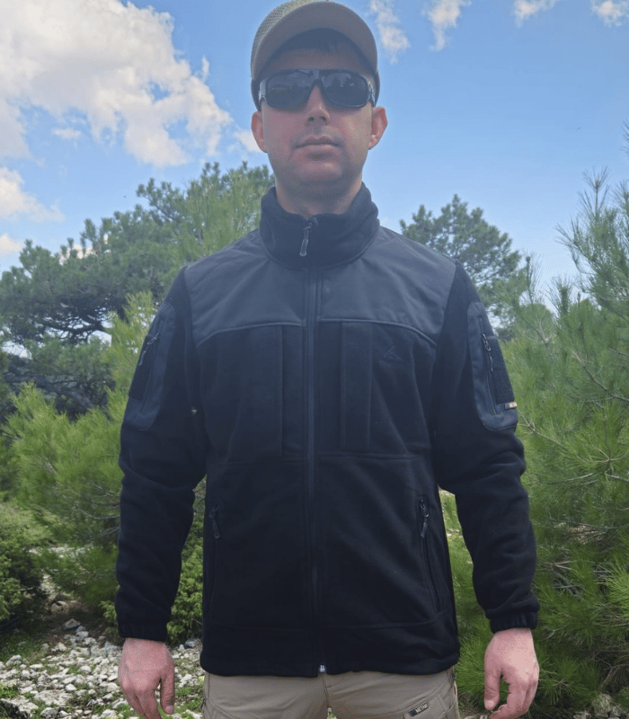 Metam Korumalı Taktik Polar Ceket Siyah