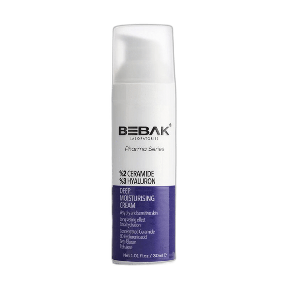 BEBAK %2 CERAMIDE + %3 HYALURON DEEP MOISTURISING CREAM 30 ml şişeYüz KremiBEBAK KOZMETİK1MST-13024BEBAK %2 CERAMIDE + %3 HYALURON DEEP MOISTURISING CREAM 30 ml şişe