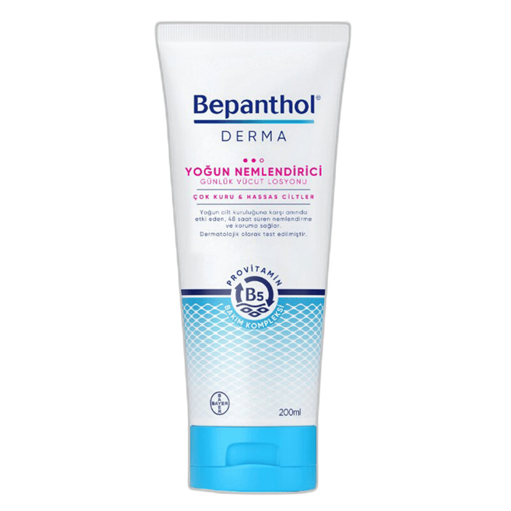 BEPANTHOL DERMA COK KURU VE HASSAS CILTLER ICIN TEMEL NEMLENDIRICI GUNLUK VUCUT LOSYONU 200 ml tüpVücut Losyonu & SütüBAYER1MST-11150BEPANTHOL DERMA COK KURU VE HASSAS CILTLER ICIN TEMEL NEMLENDIRICI GUNLUK VUCUT LOSYONU 200 ml tüp