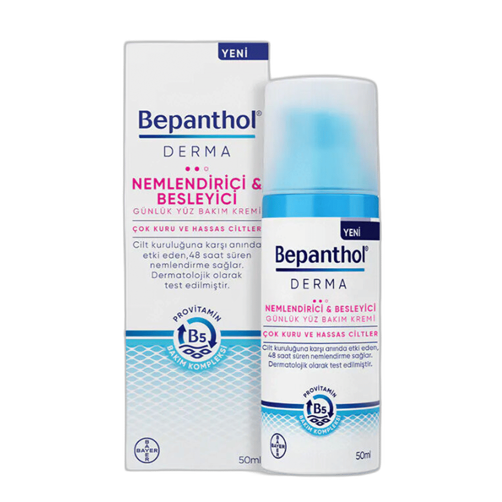 BEPANTHOL DERMA NEMLENDIRICI GUNLUK YUZ BAKIM KREMI 50 ml şişeYüz KremiBAYER1MST-12451BEPANTHOL DERMA NEMLENDIRICI GUNLUK YUZ BAKIM KREMI 50 ml şişe