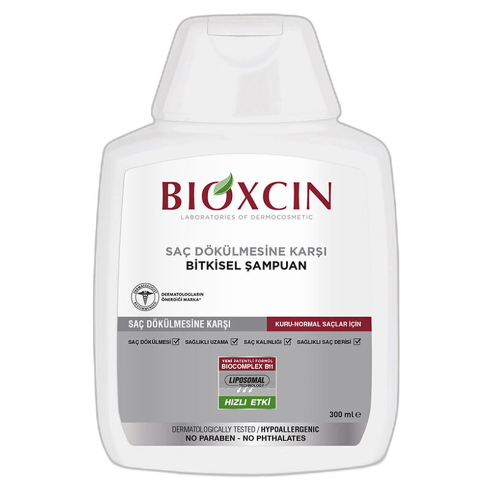 BIOXCIN SAC DOKULMESINE KARSI BITKISEL SAMPUAN KURU-NORMAL SACLAR ICIN 300 ml şişeKuru SaçDERMA-COS1MST-9198BIOXCIN SAC DOKULMESINE KARSI BITKISEL SAMPUAN KURU-NORMAL SACLAR ICIN 300 ml şişe