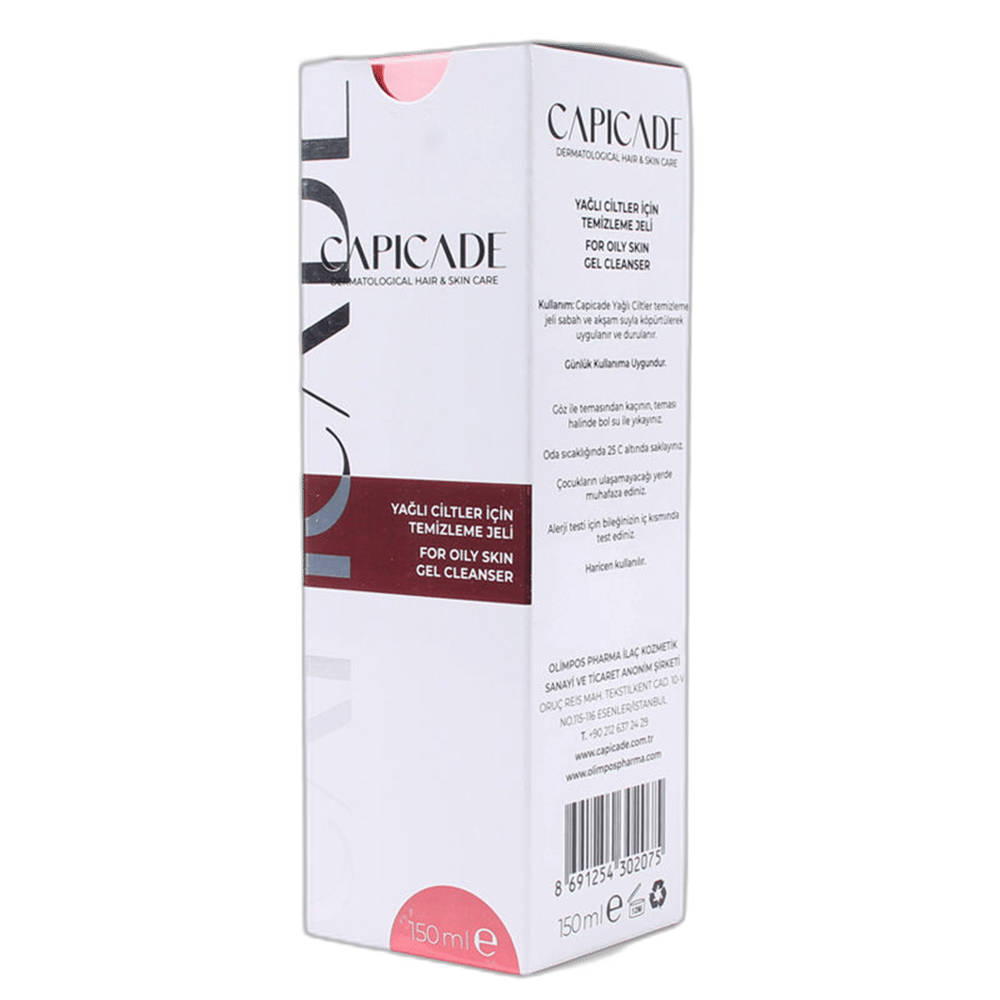 CAPICADE YAGLI CILTLER ICIN TEMIZLEME JELI 150 mlYüz JeliOLİMPOS PHARMA1MST-10391CAPICADE YAGLI CILTLER ICIN TEMIZLEME JELI 150 ml