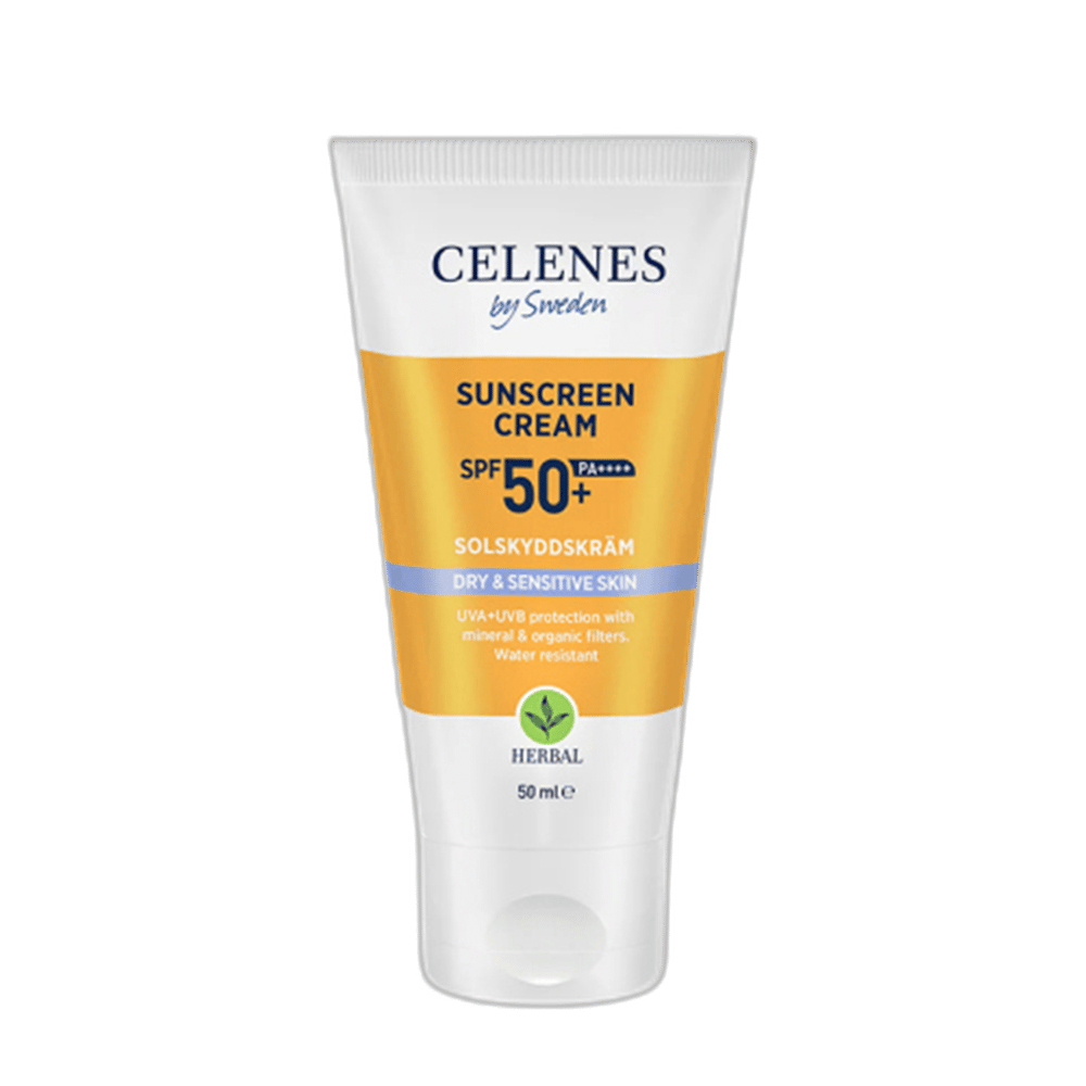 Celenes By Sweden Herbal Kuru ve Hassas Ciltler İçin Güneş Kremi SPF50+ 50 mlKuru Ciltler İçin Güneş KremiCelenes By Sweden1MST-15308Celenes By Sweden Herbal Kuru ve Hassas Ciltler İçin Güneş Kremi SPF50+ 50 ml