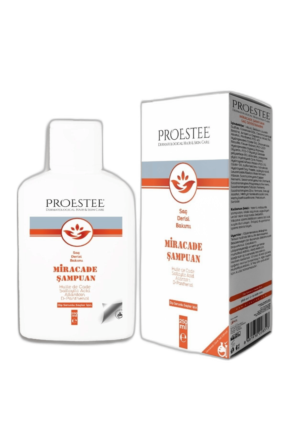 PROESTEE DIP SORUNLU SACLAR ICIN SAMPUAN 250 ml şişeSaç Dökülmesi KarşıtıMCC PHARMA1MST-9132PROESTEE DIP SORUNLU SACLAR ICIN SAMPUAN 250 ml şişe