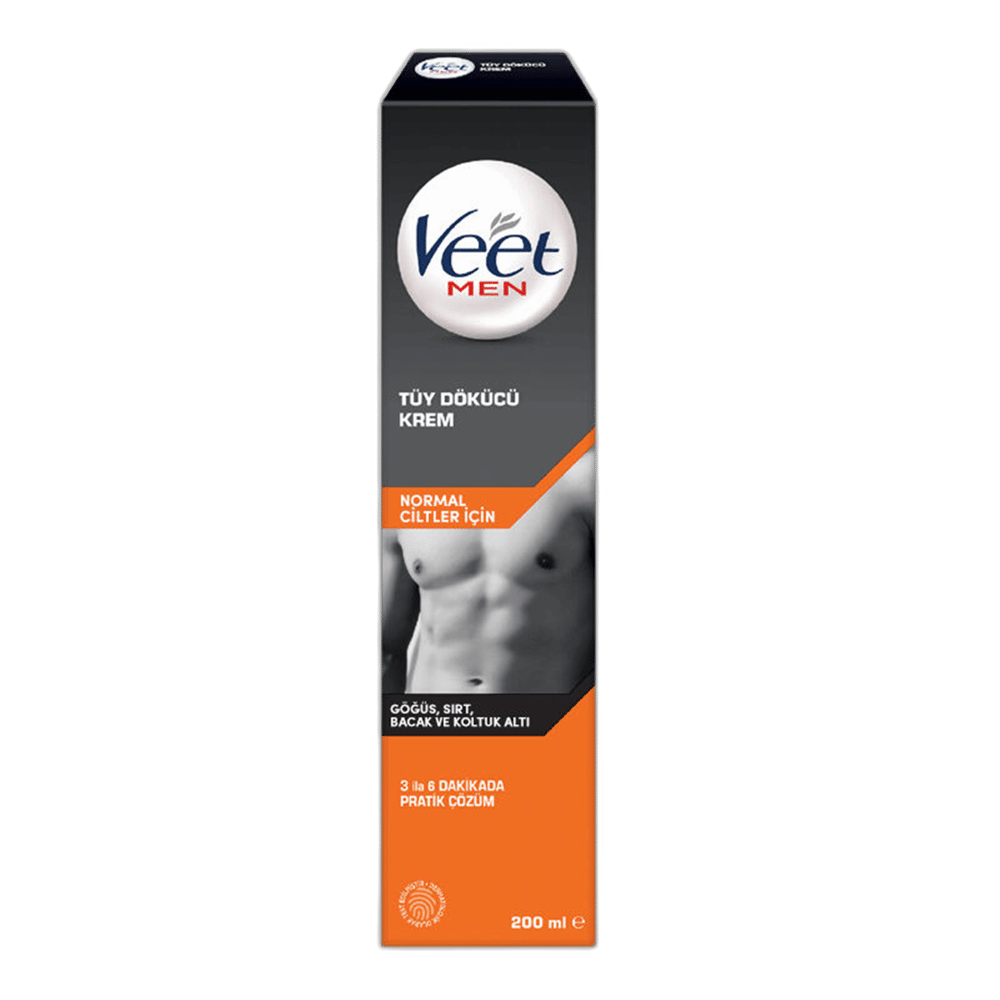 VEET MEN GOGUS, SIRT, BACAK VE KOLTUK ALTI NORMAL CILTLER ICIN TUY DOKUCU KREM 200 ml tüpTüy Dökücü Krem & SpreyRECKITT-BENCKISER1MST-8437VEET MEN GOGUS, SIRT, BACAK VE KOLTUK ALTI NORMAL CILTLER ICIN TUY DOKUCU KREM 200 ml tüp