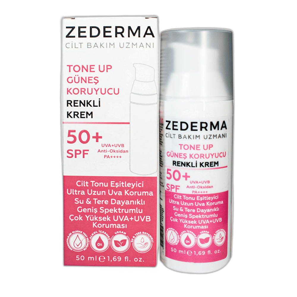 ZEDERMA TONE UP GUNES KORUYUCU RENKLI KREM SPF50+ 50 ml şişeGüneş Kremi & JeliİDOL DERMA KOZMETİK1MST-15006ZEDERMA TONE UP GUNES KORUYUCU RENKLI KREM SPF50+ 50 ml şişe