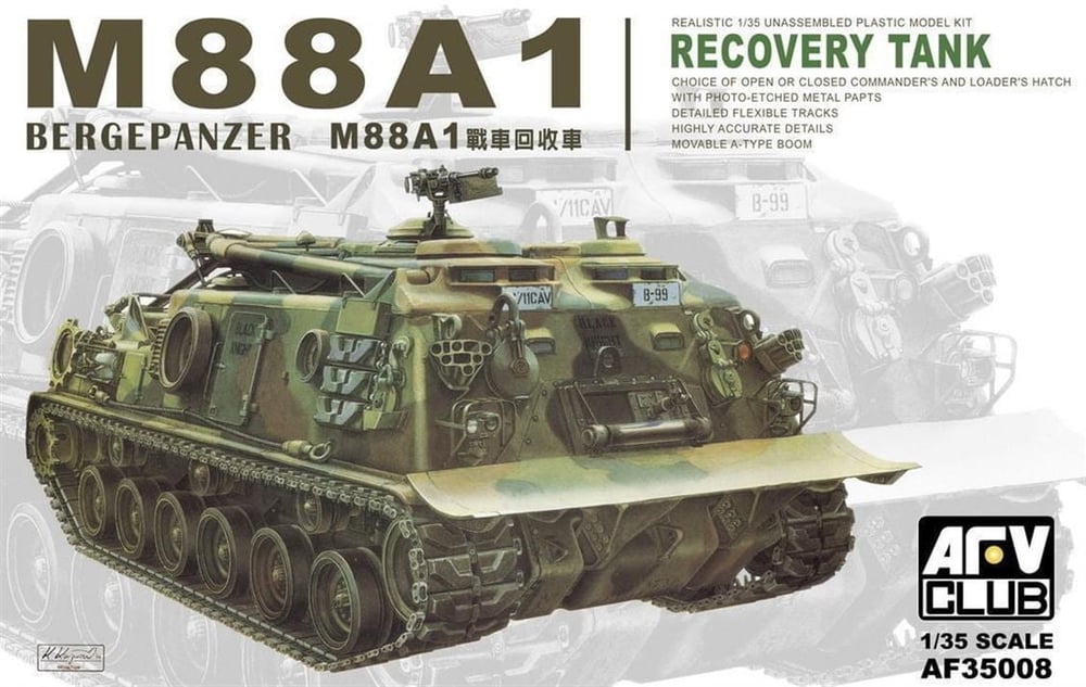 AFV Club AF35008 1/35 Ölçek, M88 A1 Recovery Tank Tank, Plastik Model kiti