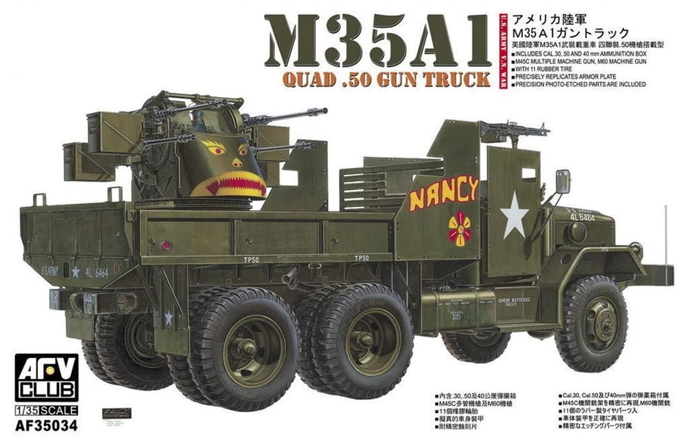 AFV Club AF35034 1/35 Ölçek, M35A1 Vietnam Gun Truck Silahlı Kamyon, Plastik Model kiti