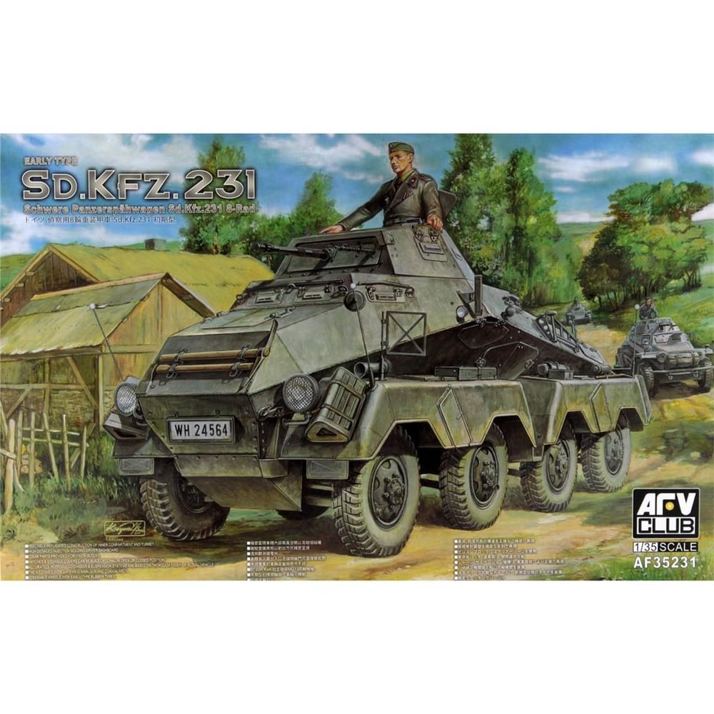 AFV Club AF35231 1/35 Ölçek, Sd.kfz.231 Schwere Panzerspähwagen Sd.Kfz.231 8-Rad Early Type Tank, Plastik Model kiti