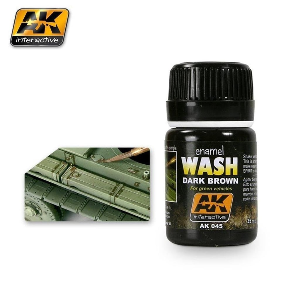 AK 045 35 ml. Koyu Kahverengi Eskitme Efekti, Wash Serisi Enamel Model Boyası