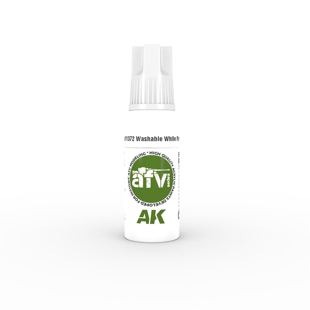 AK 11372 17 ml. Washable White Paint, AFV Serisi 3GEN Akrilik Model Boyası