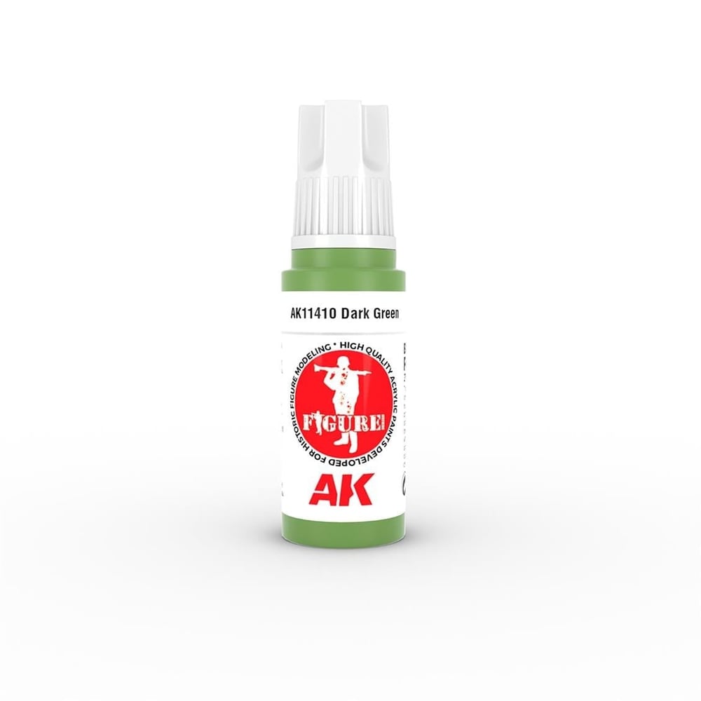 AK 11410 17 ml. Dark Green, Figür Serisi 3GEN Akrilik Model Boyası