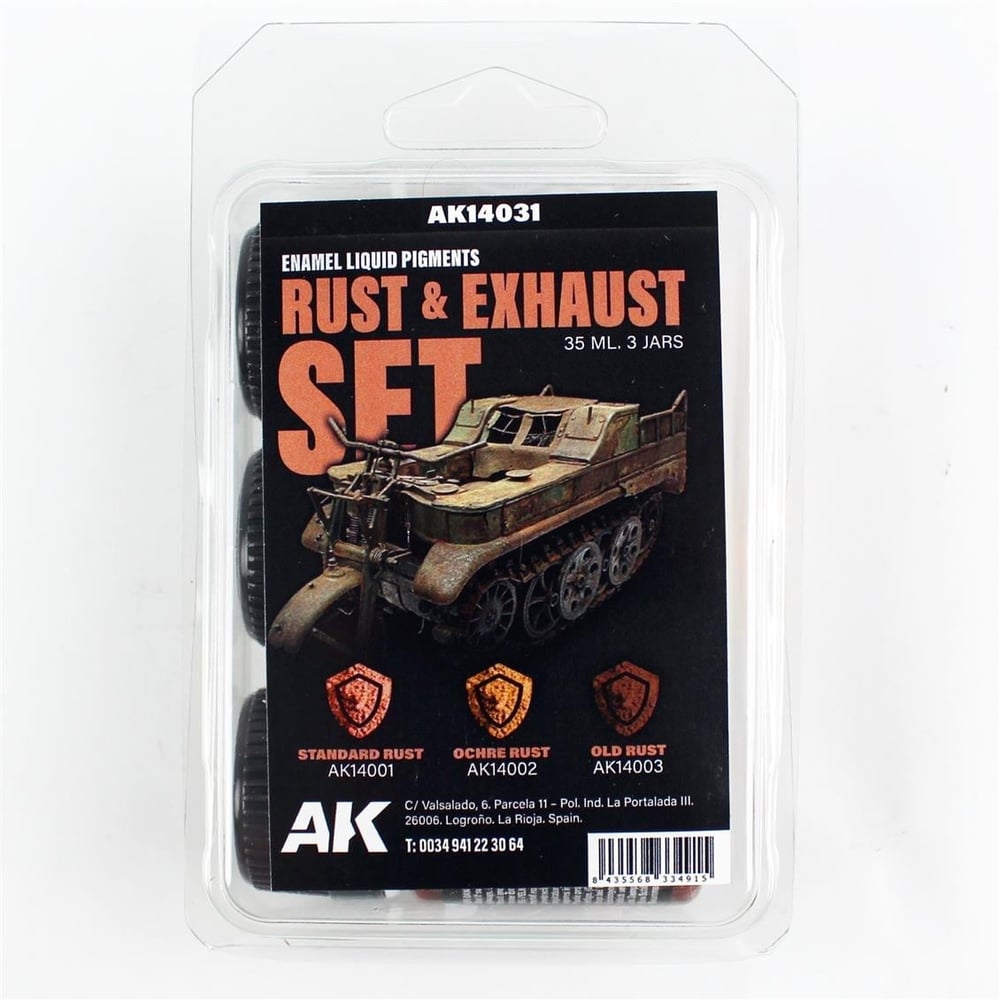 AK 14031 3x35 ml. Toz ve Egzost, Enamel Sıvı Pigment Seti