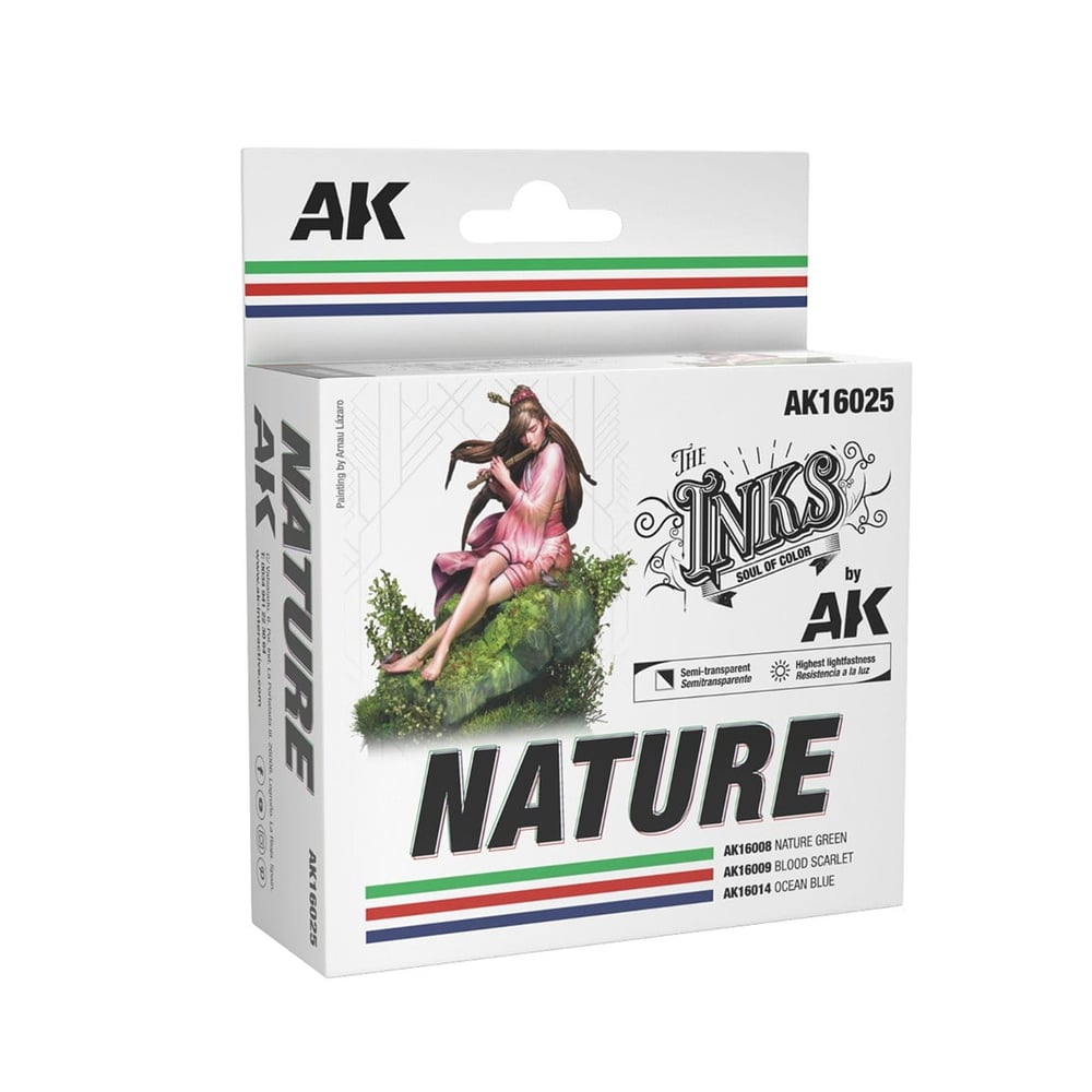 AK 16025 3x30 ml. Doğa Renkleri, Akrilik Mürekkep Seti
