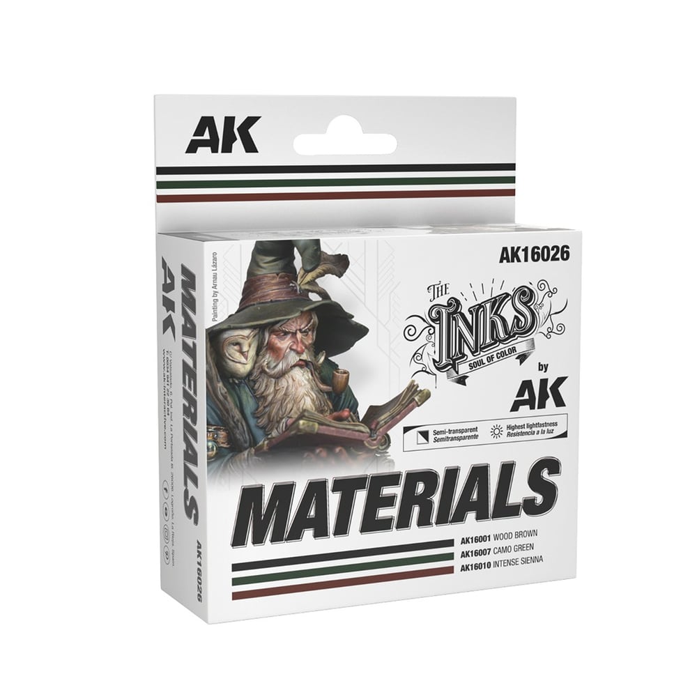 AK 16026 3x30 ml. Malzeme Renkleri, Akrilik Mürekkep Seti