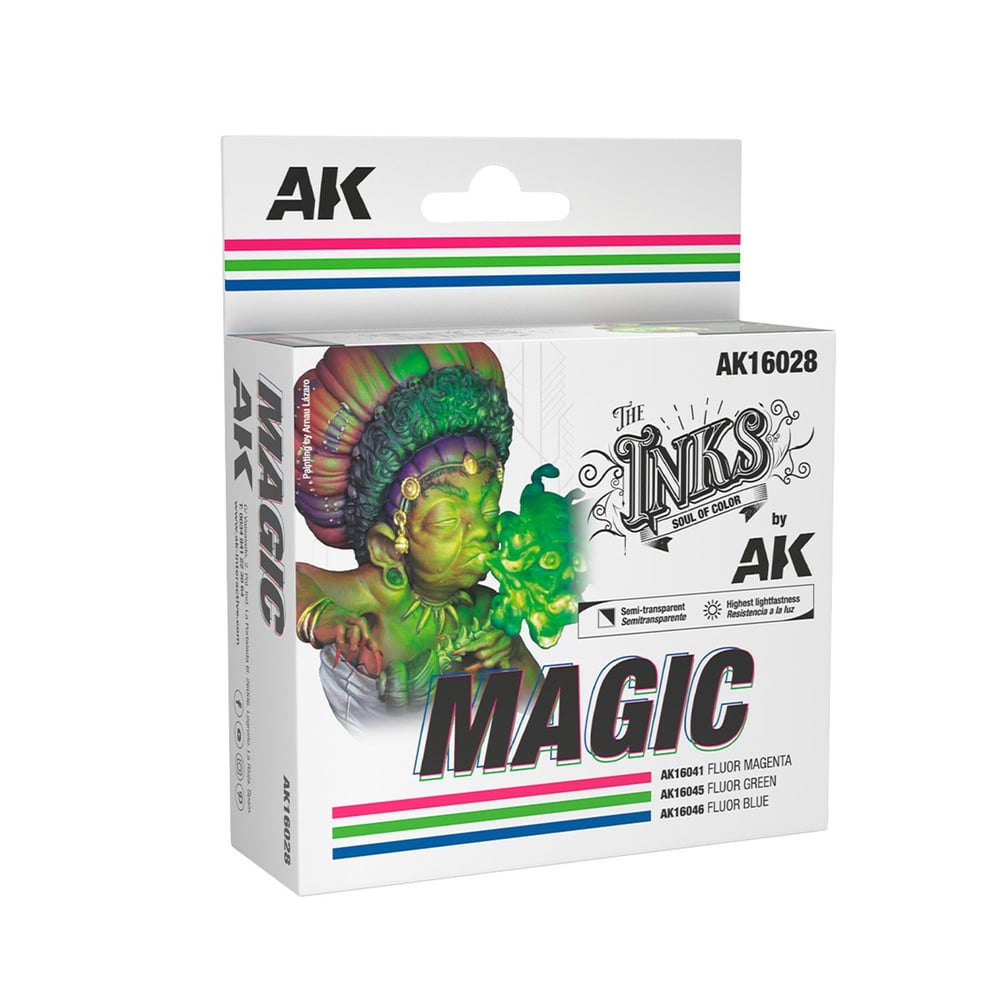 AK 16028 3x30 ml. Sihirli Renkler, Akrilik Mürekkep Seti