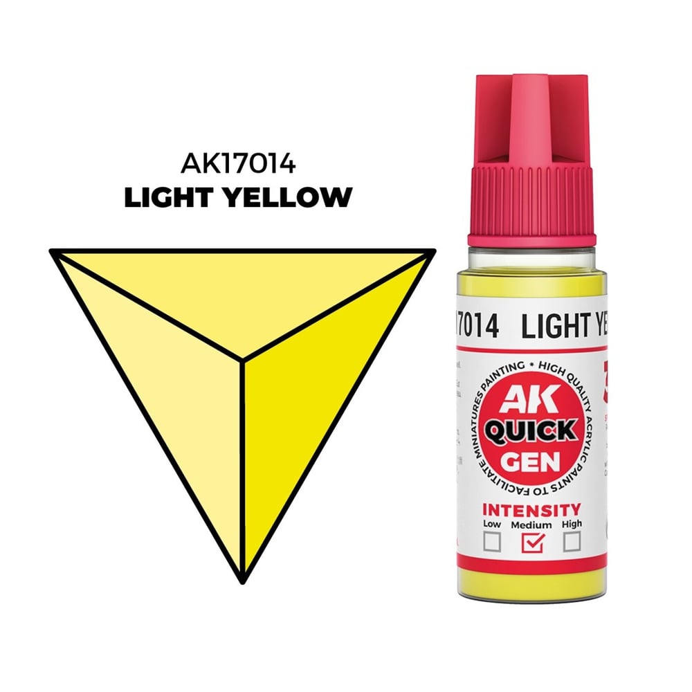 AK 17014 18 ml. Light Yellow, QuickGen Serisi Akrilik Model Boyası